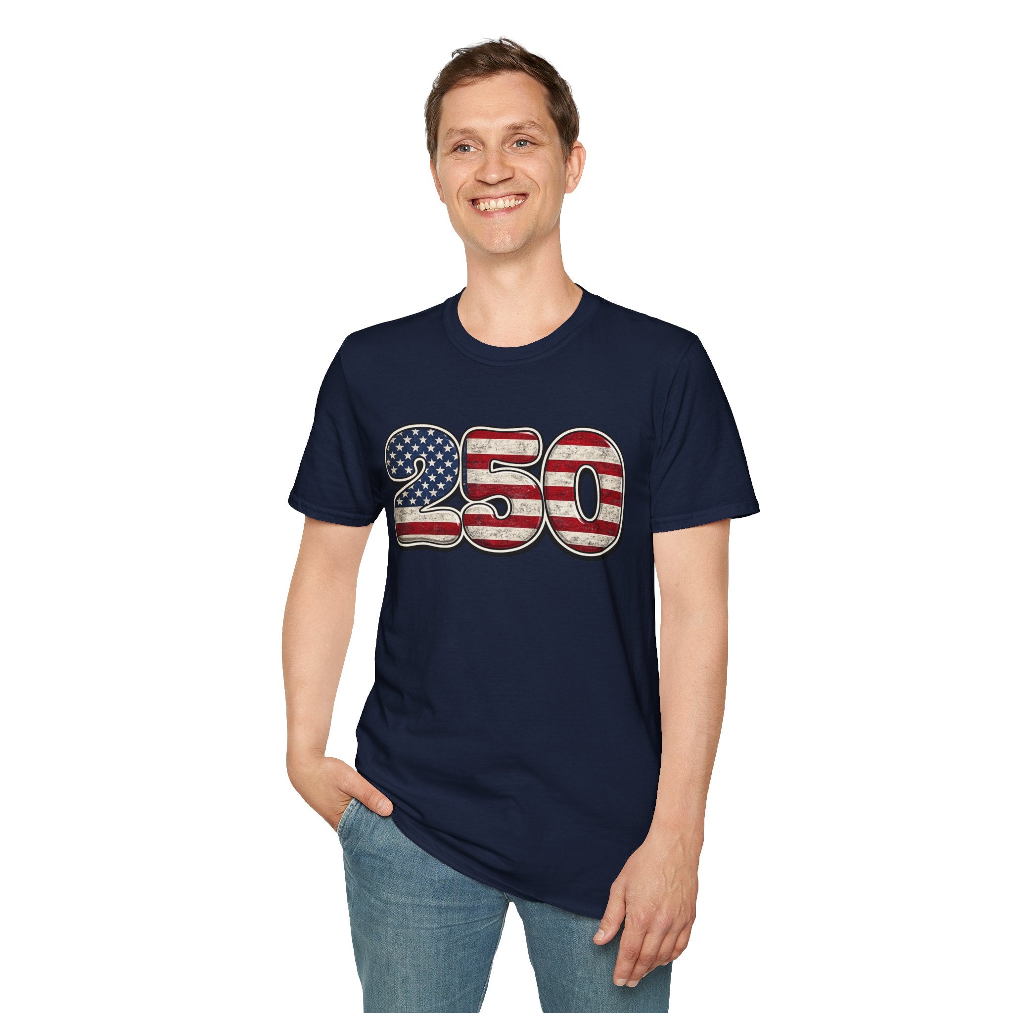 250 USA Flag T-Shirt — Patriotic Number Graphic Tee