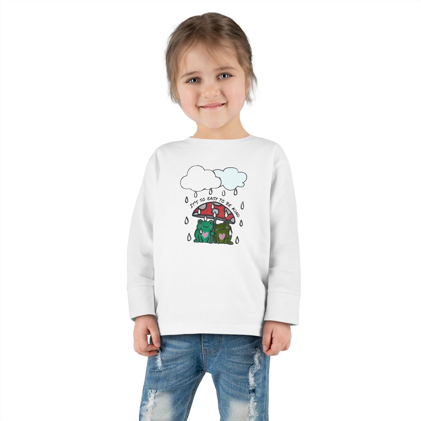 Toddler Long Sleeve Tee - Playful Rainy Day Design
