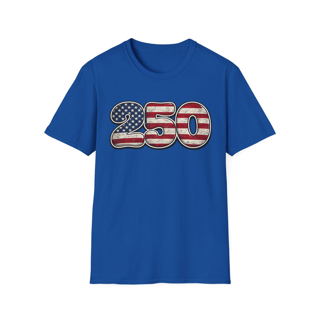 250 USA Flag T-Shirt — Patriotic Number Graphic Tee