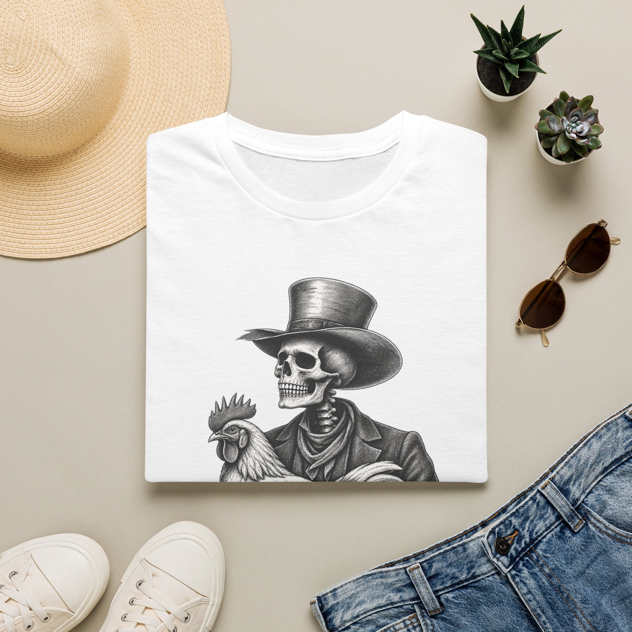 Til Death Do Us Farm – Skeleton & Chicken Funny Farm Tee 💀🐓