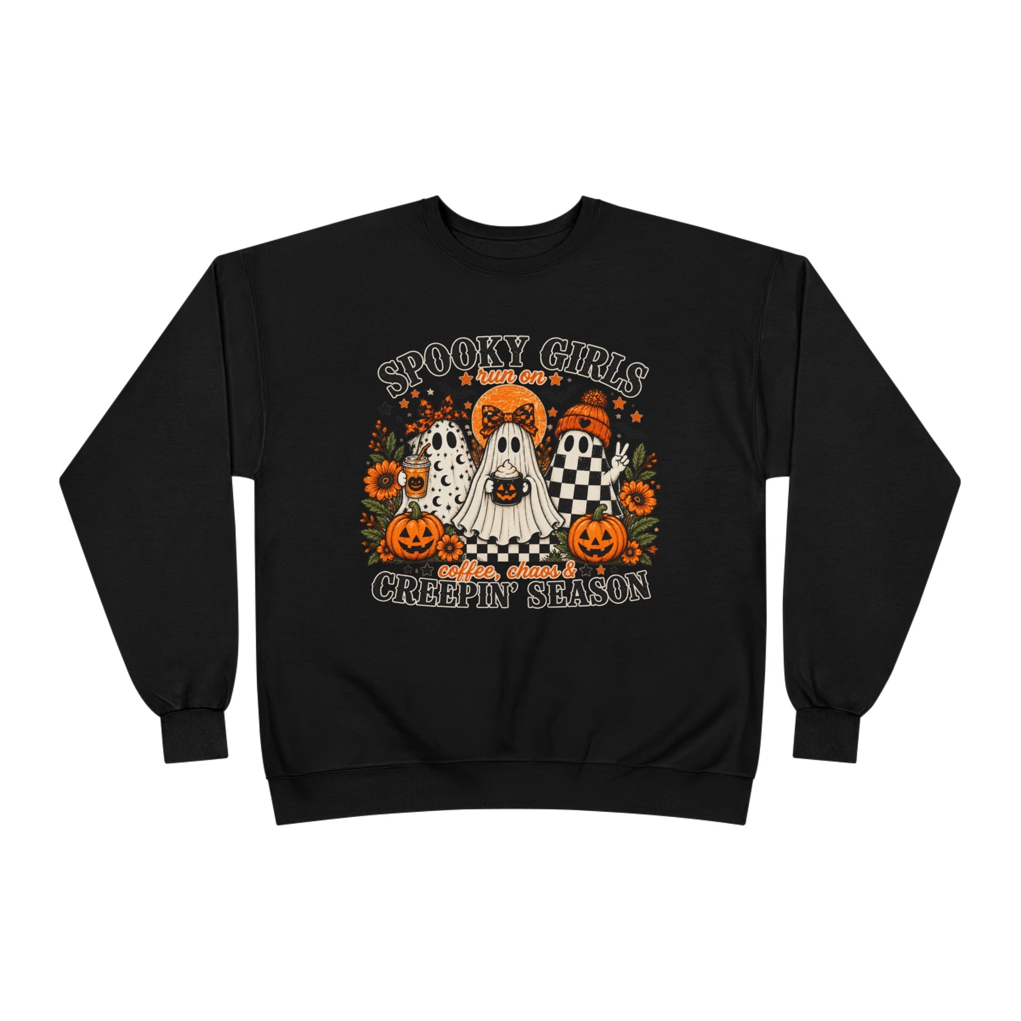 Spooky Girls Coffee & Chaos Halloween Sweatshirt