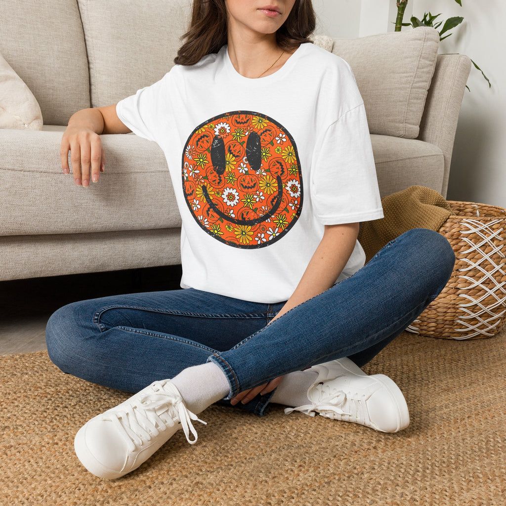 Retro Halloween Smiley T-Shirt 🎃🌼