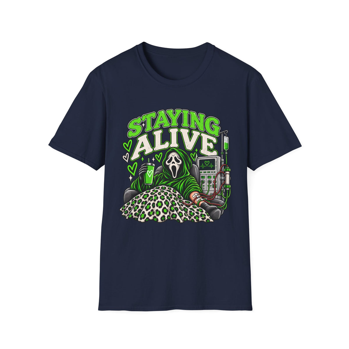 Staying Alive Dialysis Softstyle T-Shirt – Funny Kidney Awareness Tee