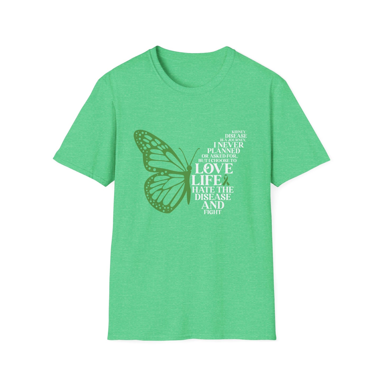 Kidney Disease Awareness White Lettering T-Shirt