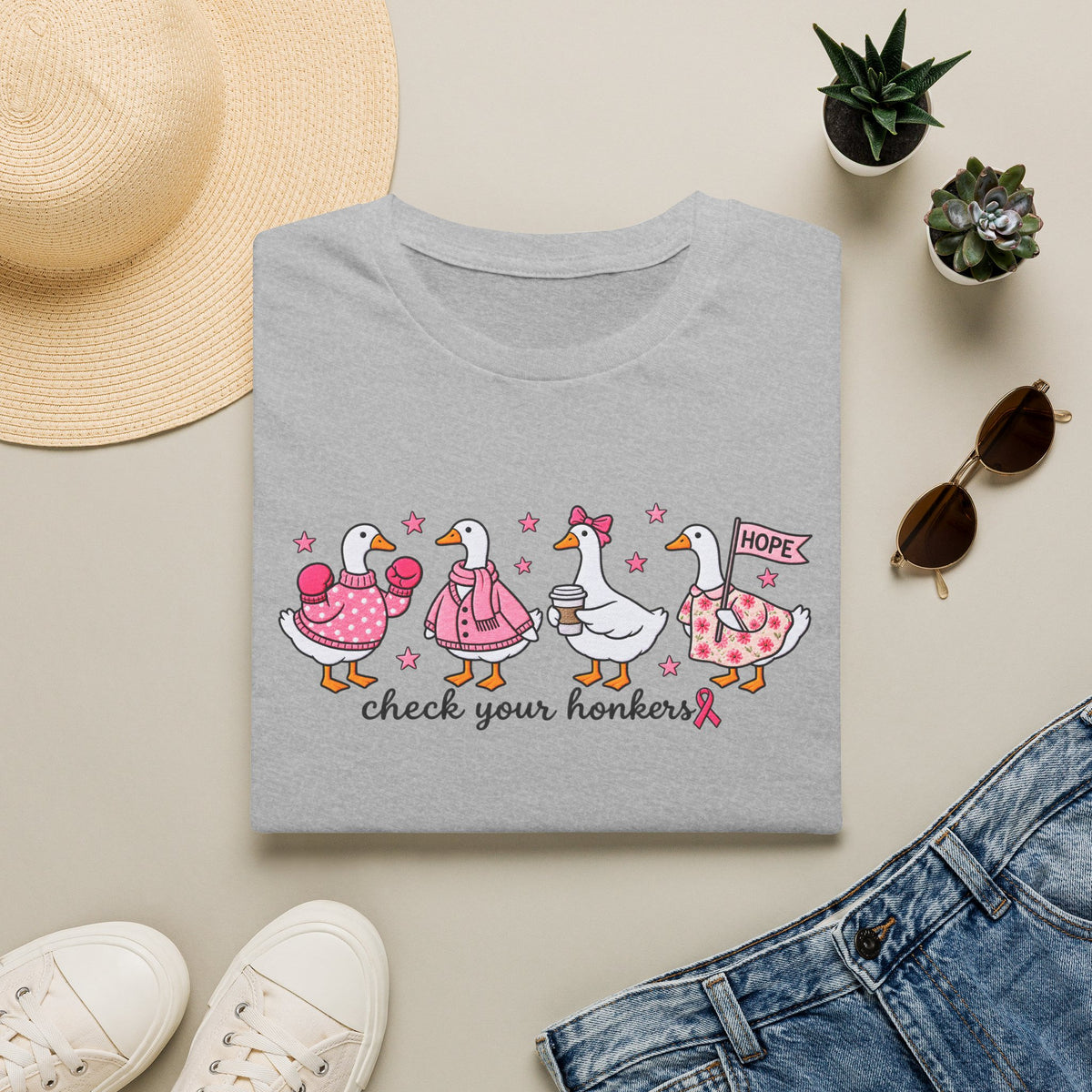 Check Your Honkers 🩷 Breast Cancer Awareness Goose Tee