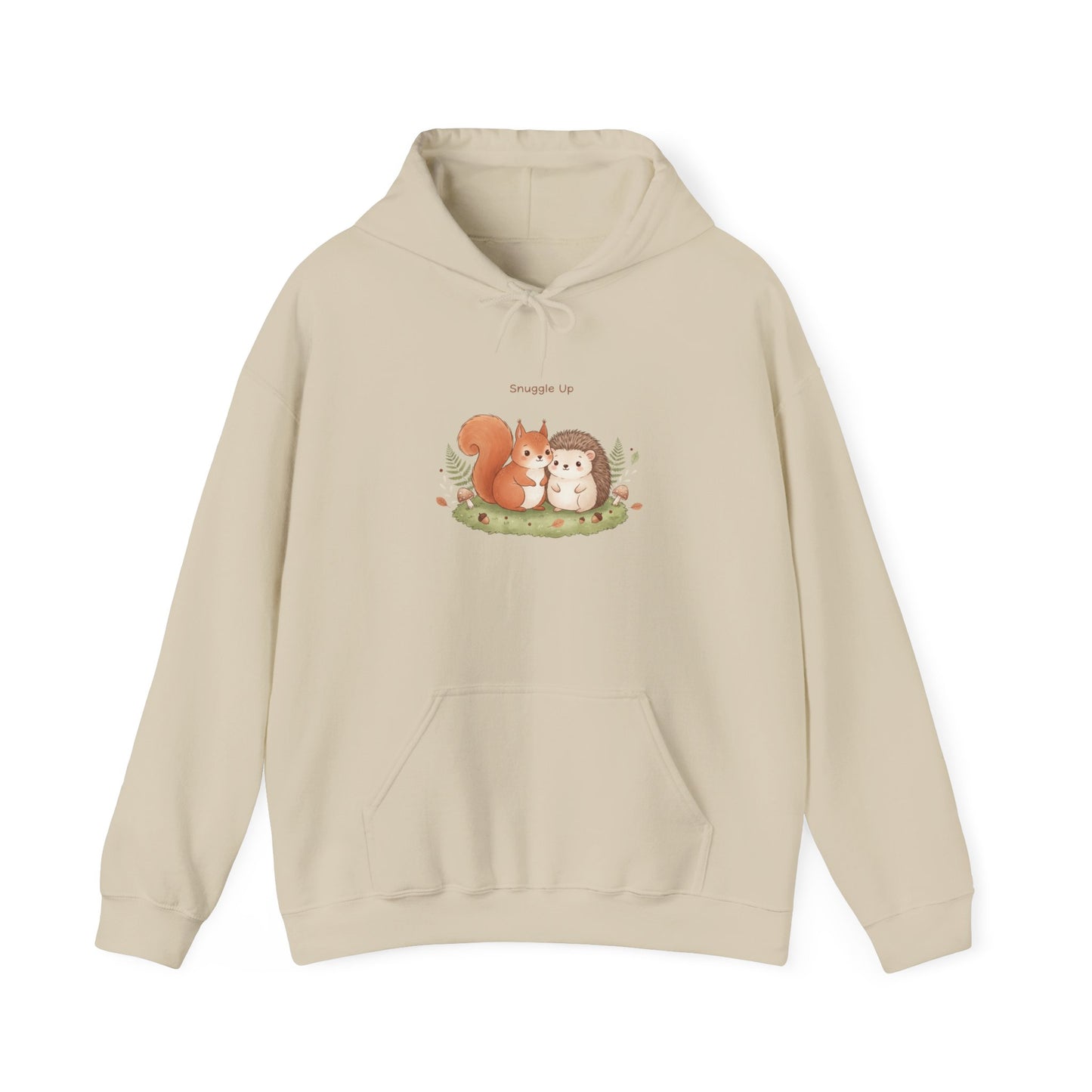 Cozy Winter Forest Cute Animal Illustration Hoodie | cozy critter art