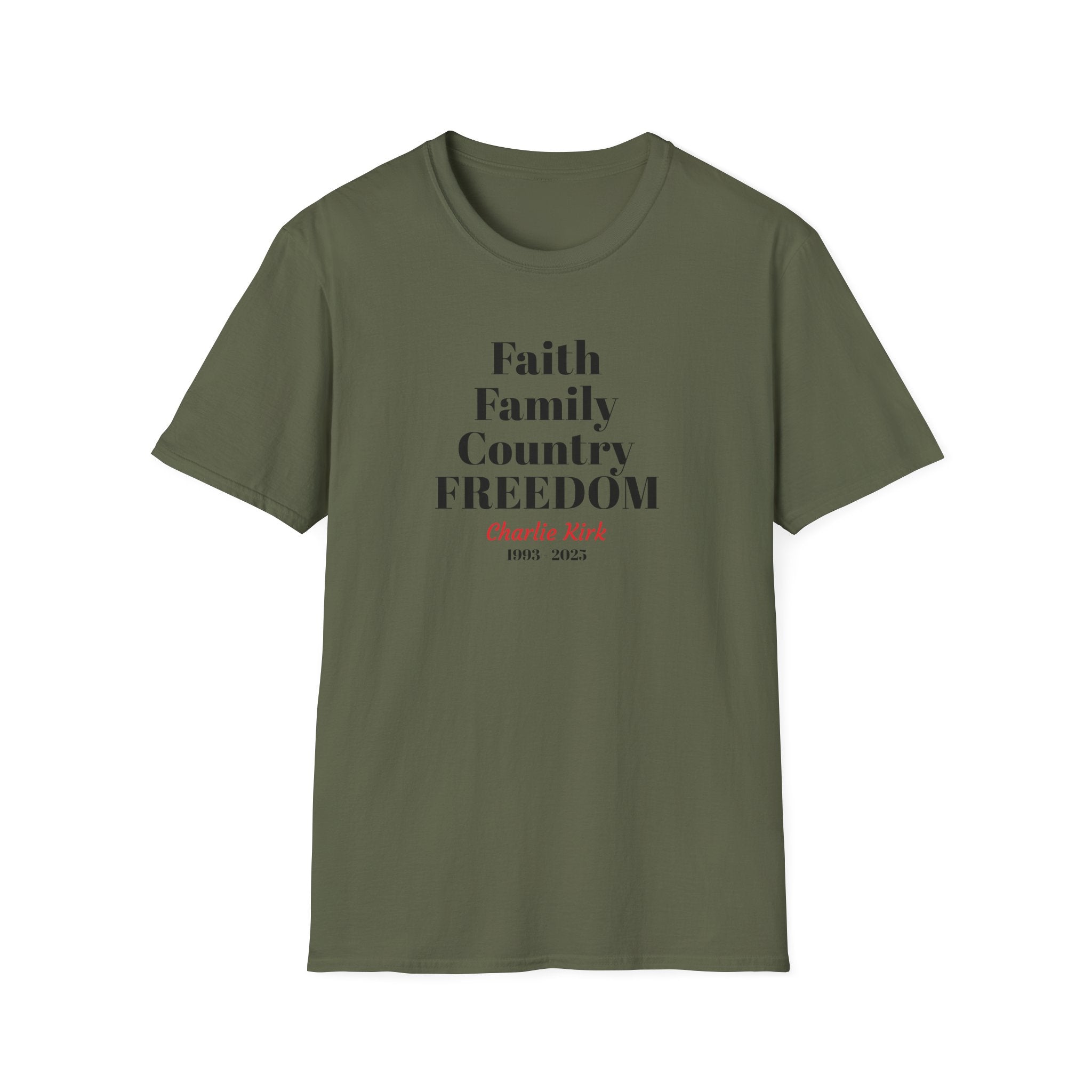Charlie Kirk Faith Family Country Freedom Unisex T-Shirt