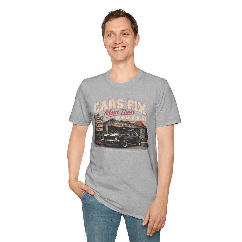 Cars Fix More Than People Realize – Vintage Muscle Car Graphic Tee