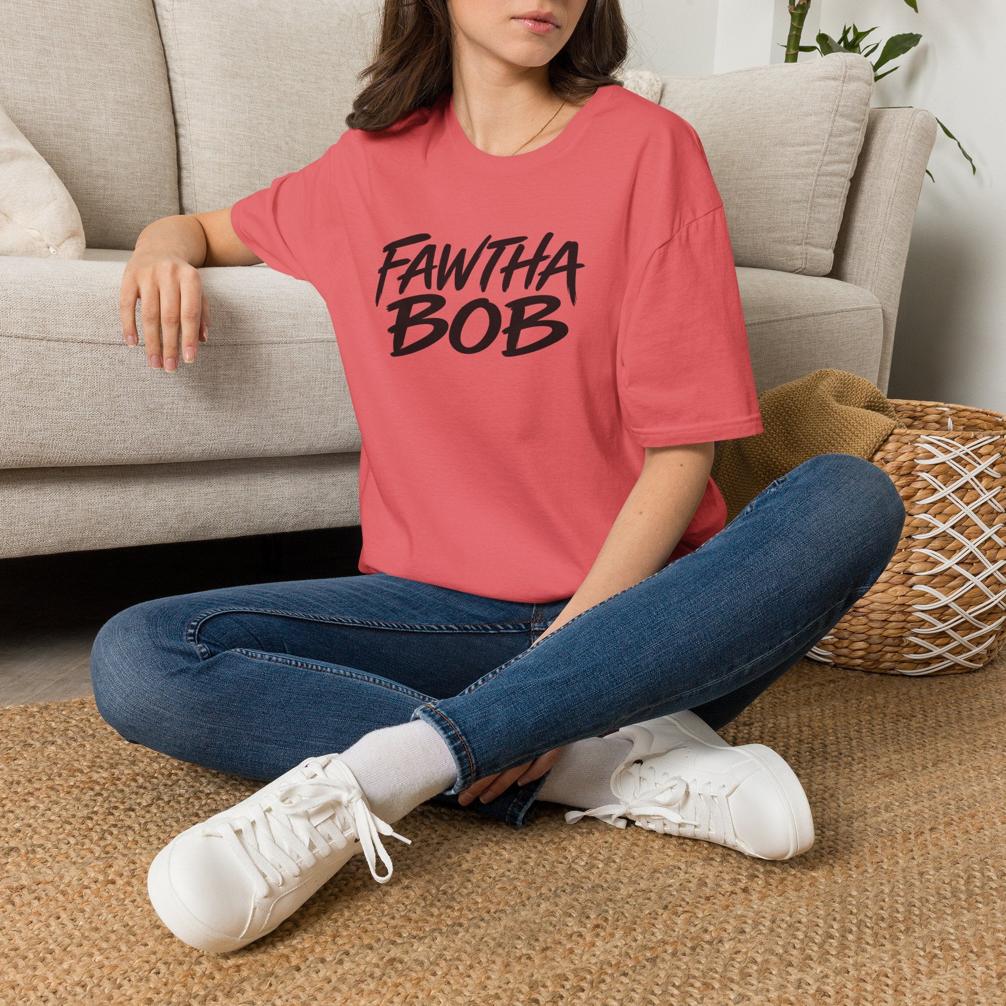 Fawtha Bob Graphic T‑Shirt — Bold Script Casual Tee