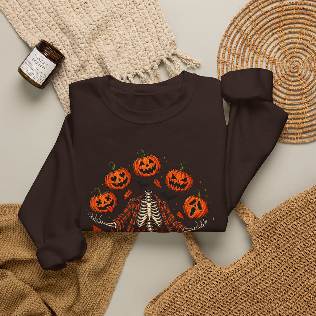 Headless Harvest – Juggling Pumpkins Halloween Sweatshirt 🎃💀