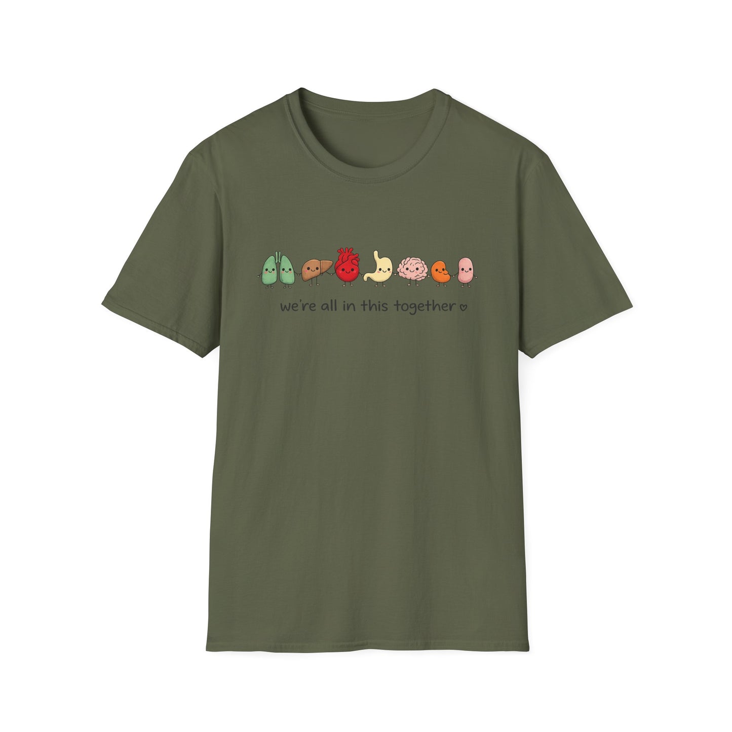 We're All in This Together Cute Organ Organs T-Shirt