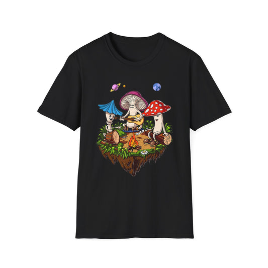 Shrooms around a campfire - Unisex Softstyle T-Shirt