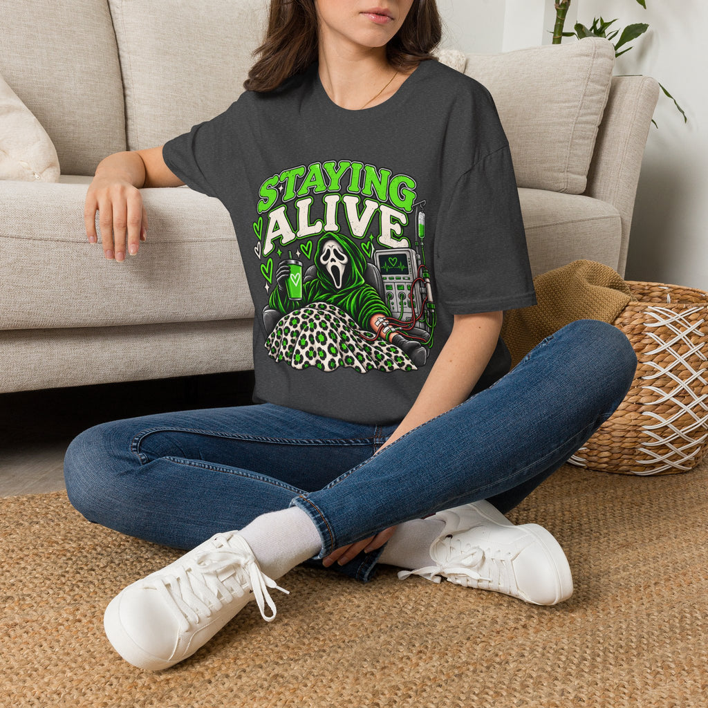 Staying Alive Dialysis Softstyle T-Shirt – Funny Kidney Awareness Tee