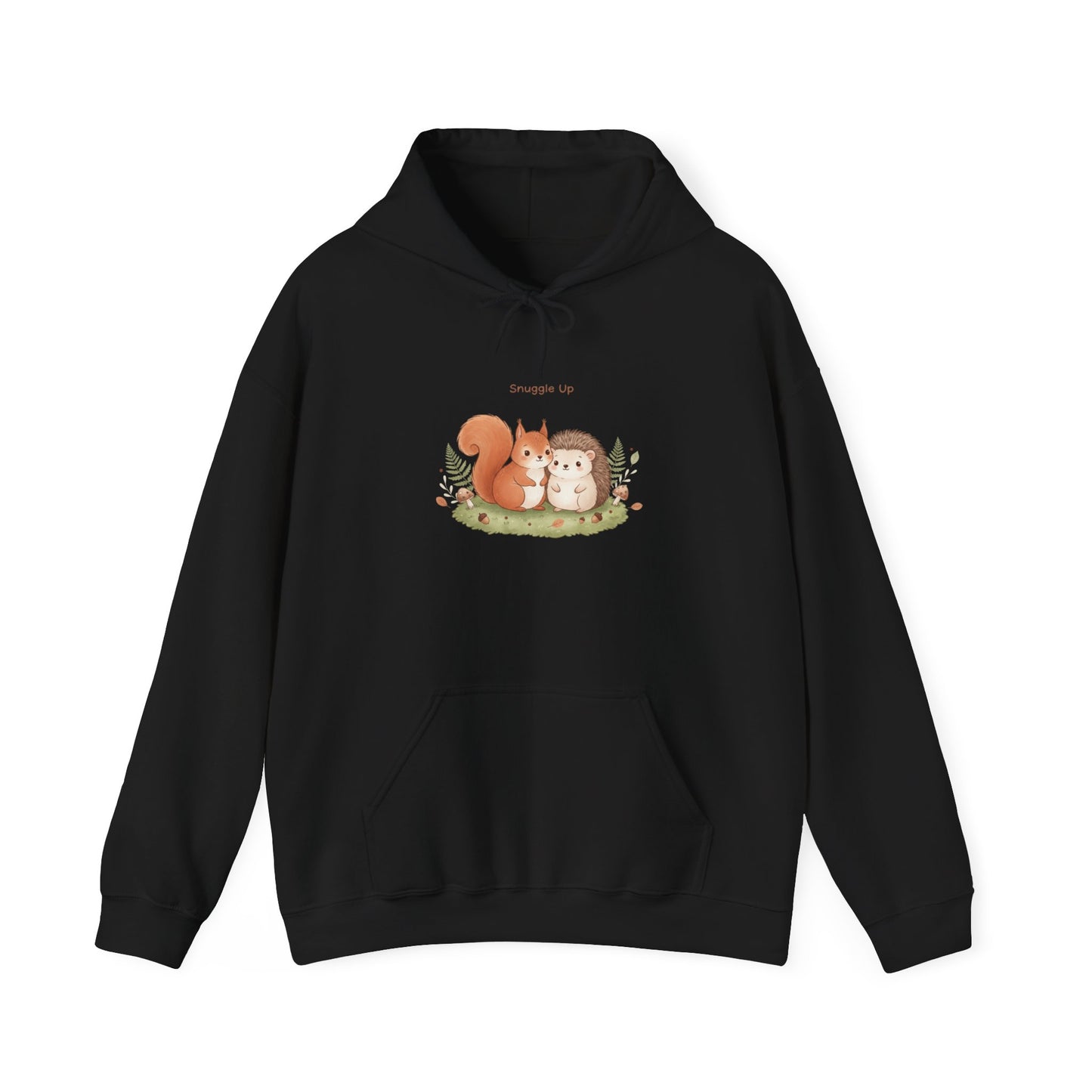 Cozy Winter Forest Cute Animal Illustration Hoodie | cozy critter art