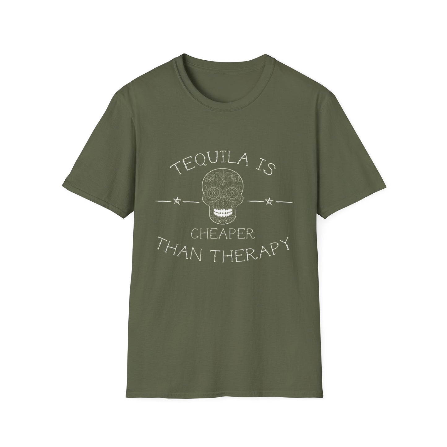 Tequila Is Cheaper Than Therapy T-Shirt | Casual Unisex Tee for Fun Occasions, Gifts for Friends, Party Wear, Summer Style