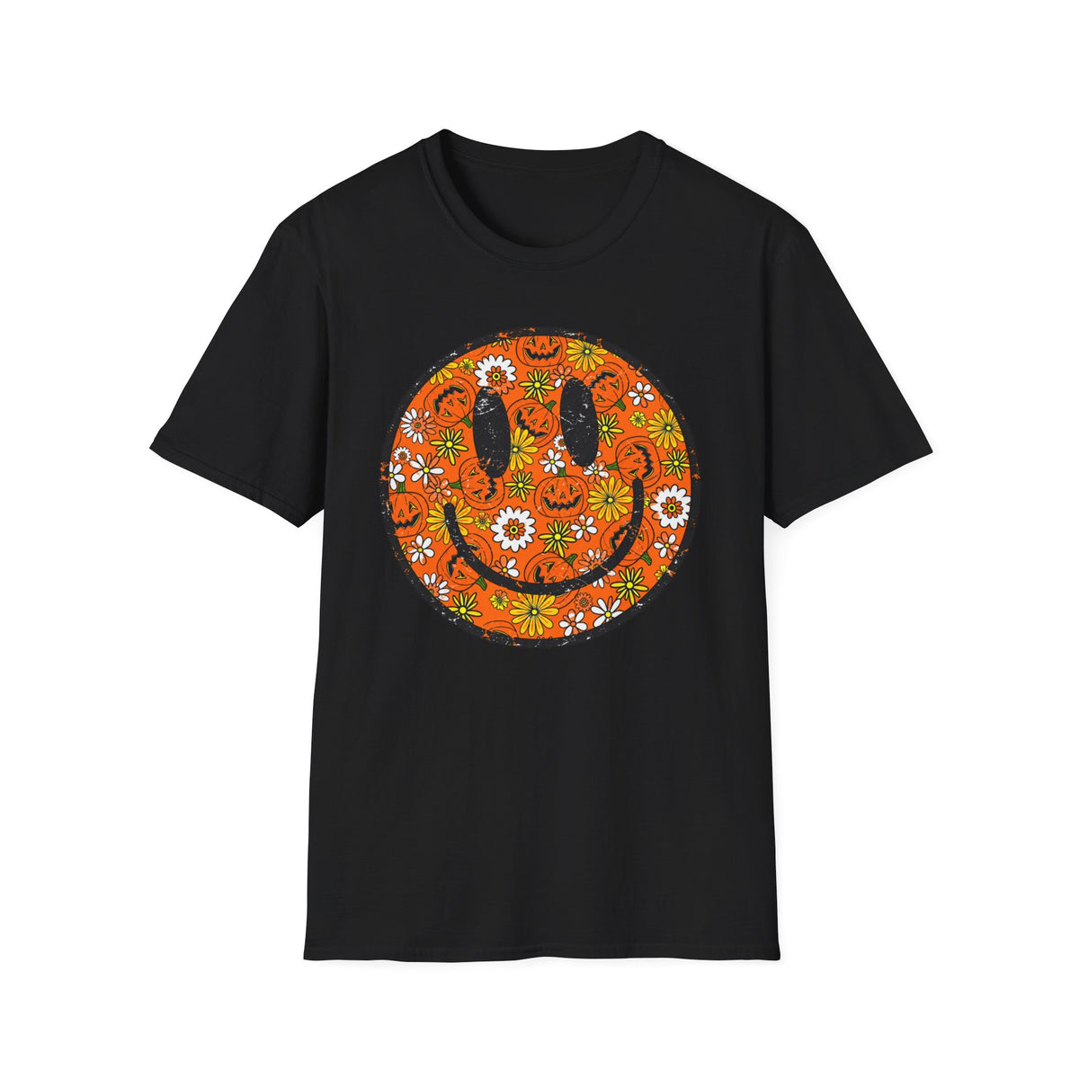 Retro Halloween Smiley T-Shirt 🎃🌼