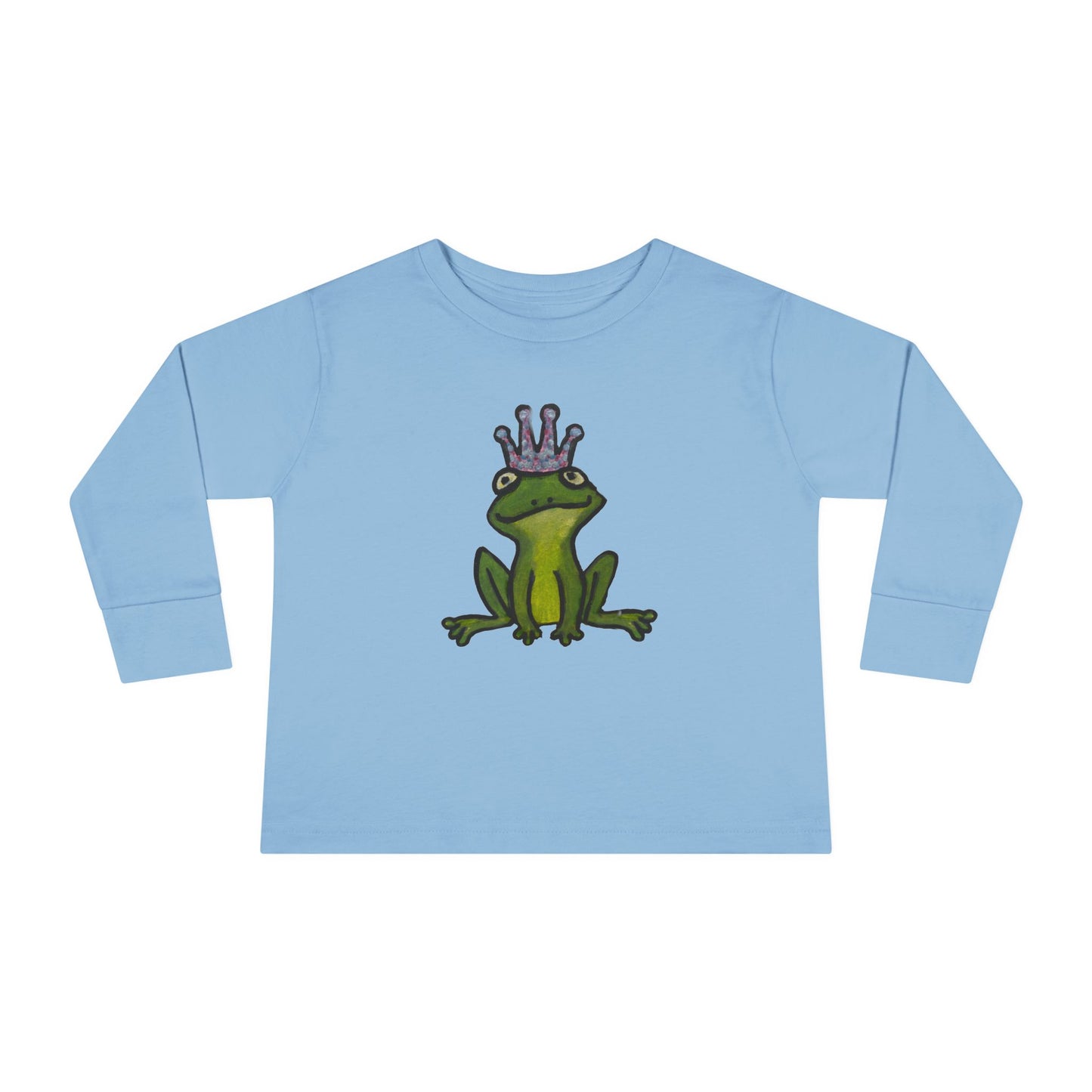 Toddler Long Sleeve Tee - Cute Frog Prince Design