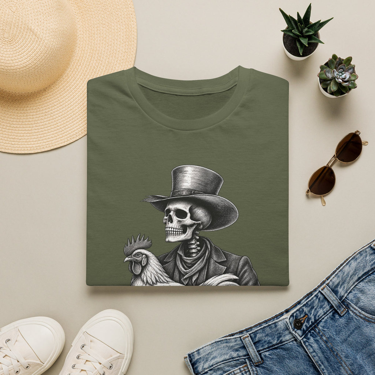 Til Death Do Us Farm – Skeleton & Chicken Funny Farm Tee 💀🐓