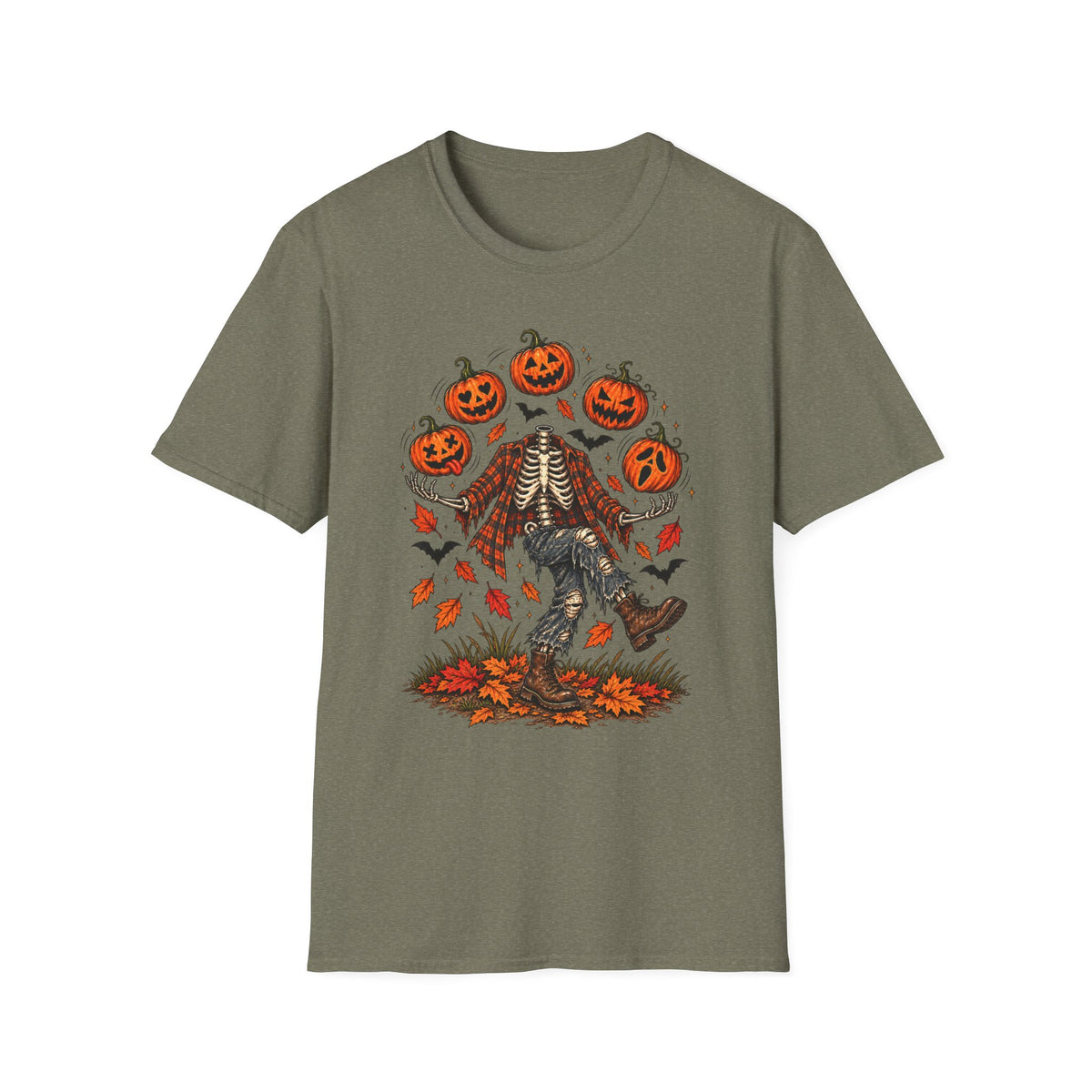 Headless Harvest – Juggling Pumpkins Halloween Tee 🎃💀