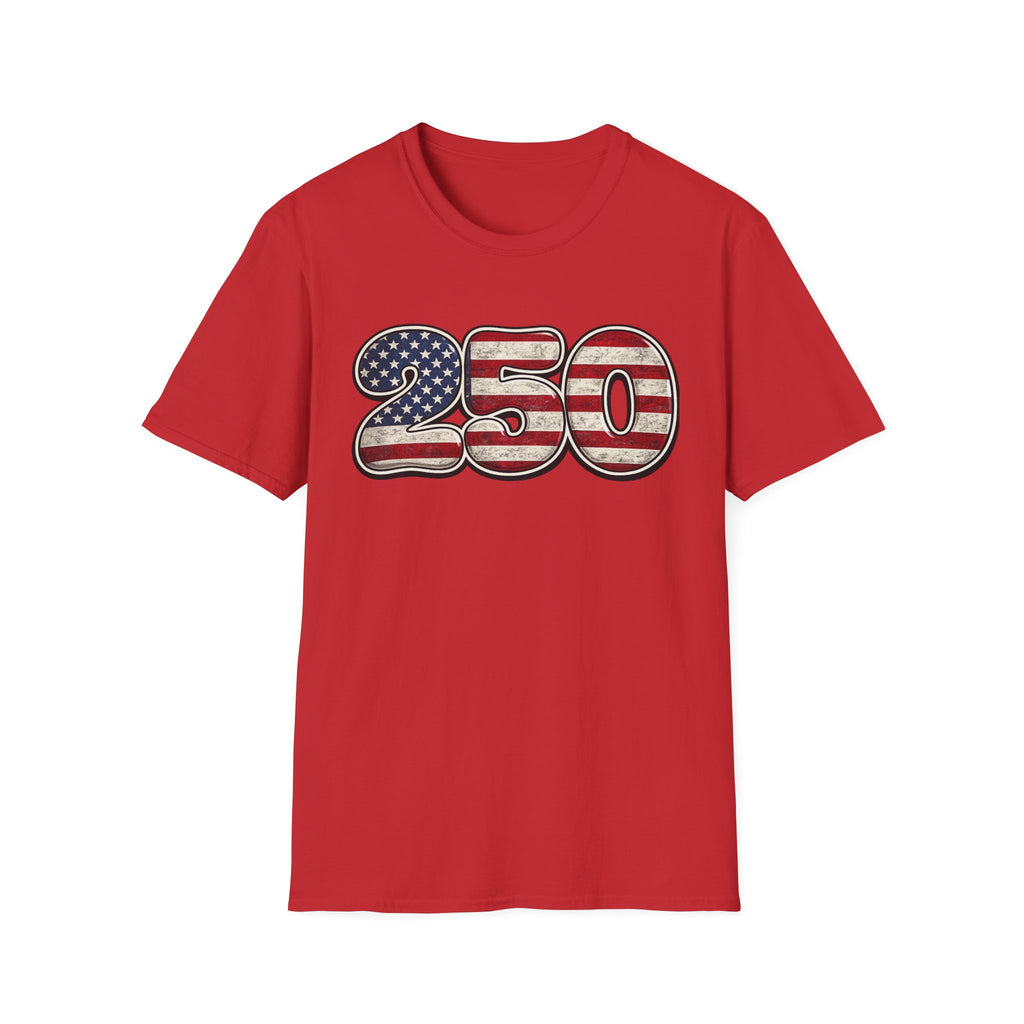 250 USA Flag T-Shirt — Patriotic Number Graphic Tee