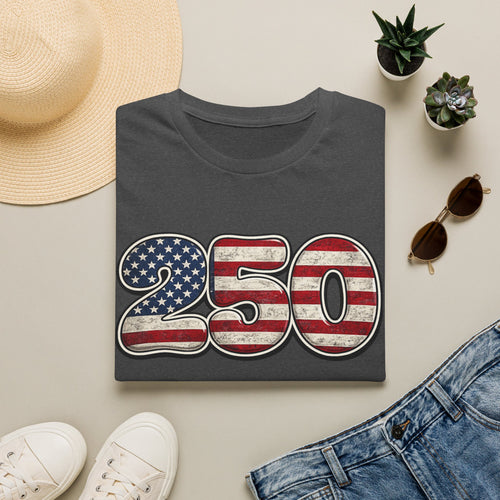 250 USA Flag T-Shirt — Patriotic Number Graphic Tee