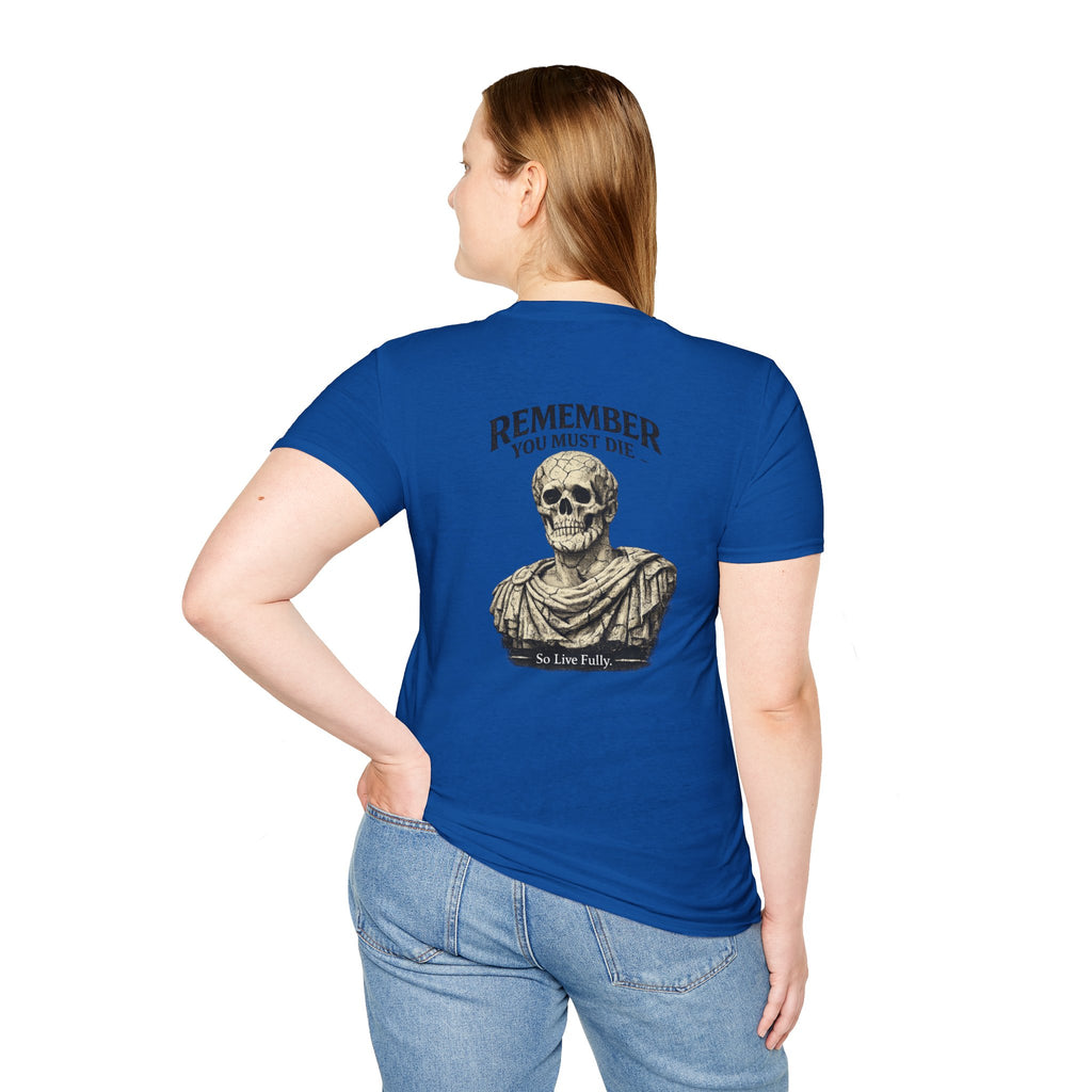 Memento Mori T-Shirt — Minimalist Latin Remembrance Tee