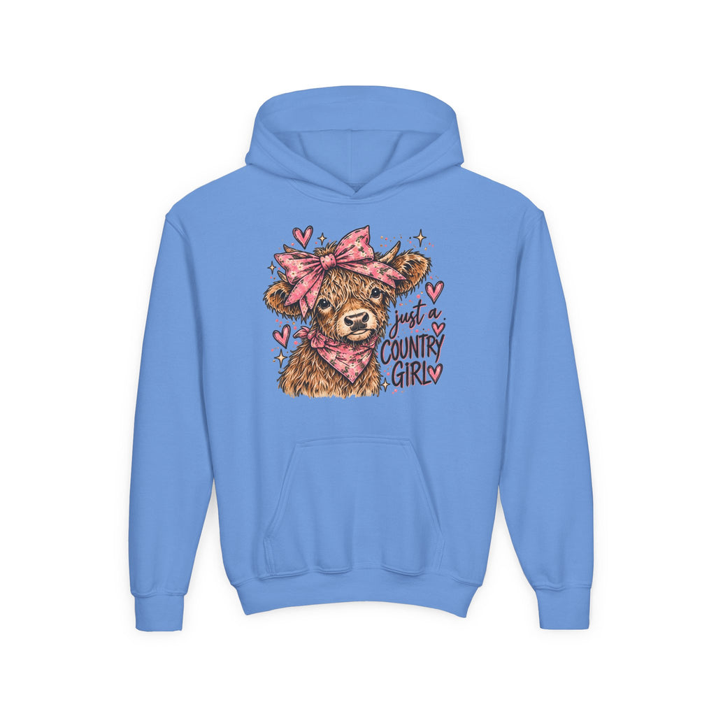 Just a Country Girly Highland Cow Youth Hoodie