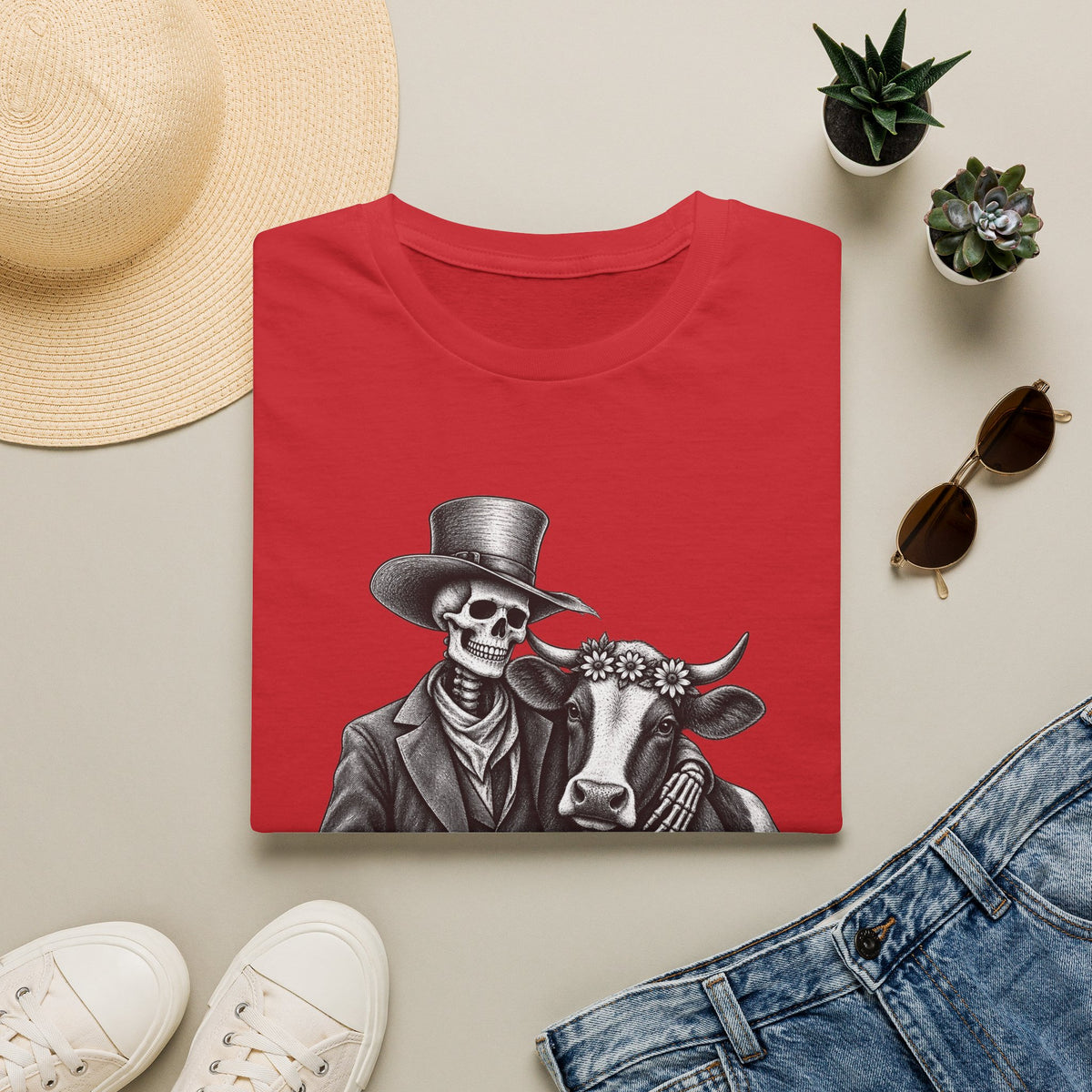 Til Death Do Us Farm – Skeleton & Cow Funny Farm Tee 💀🐄