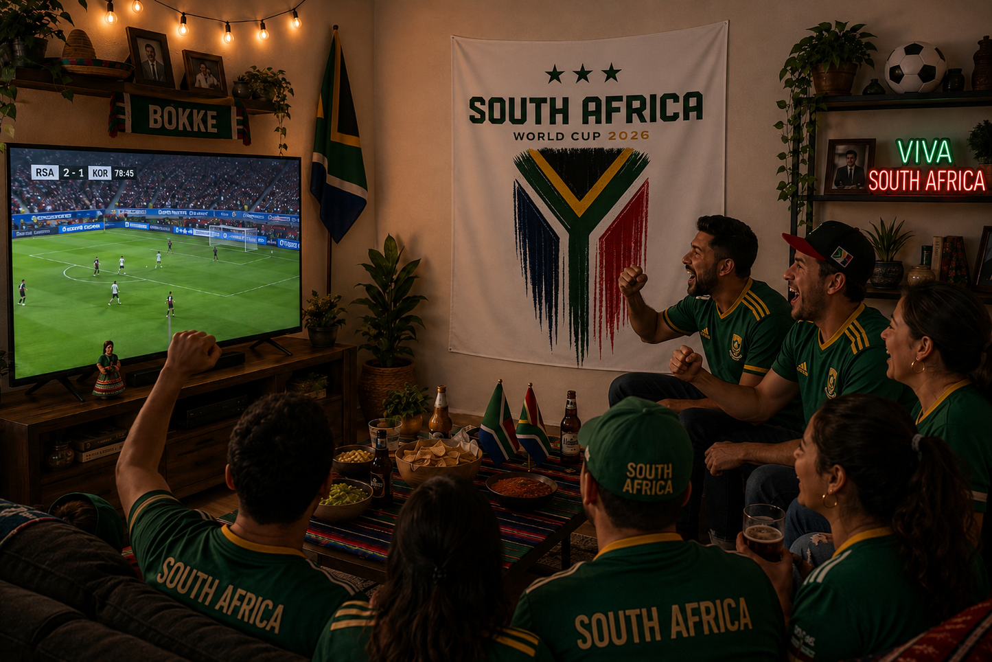 South Africa World Cup 2026 Wall Tapestry — Soccer Flag Drip Design
