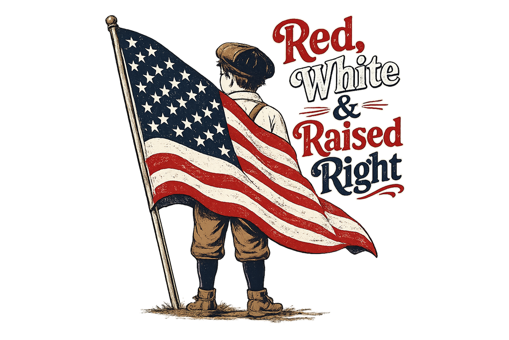 Red & White Raised-Right Infant One-Piece Bodysuit