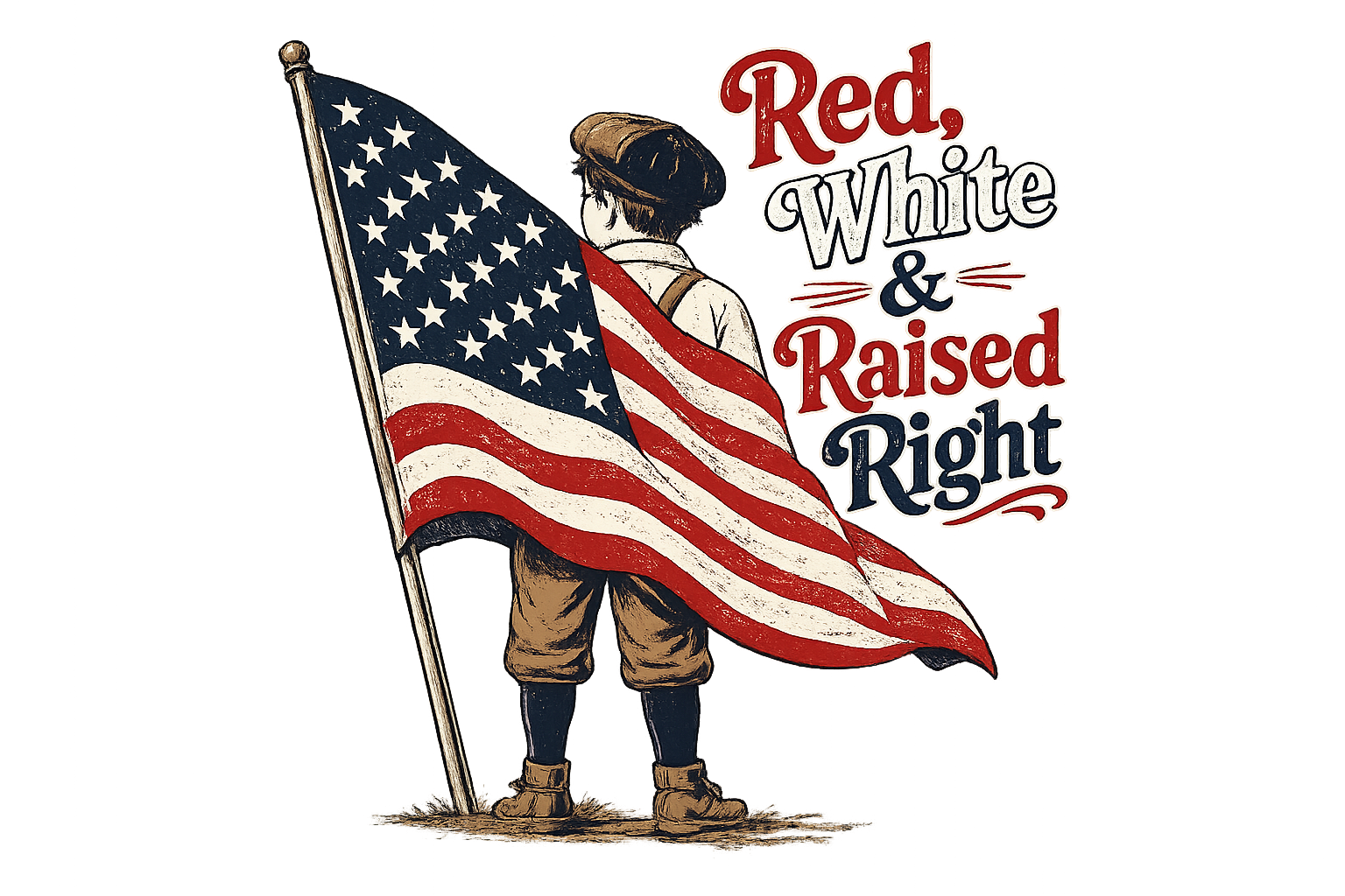 Red & White Raised-Right Infant One-Piece Bodysuit