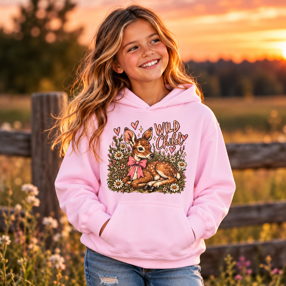Wild Child Woodland Fawn Kids Hoodie
