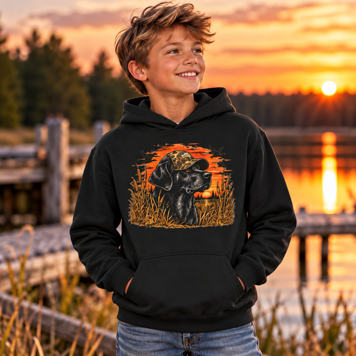Sunset Retriever Kids Hoodie