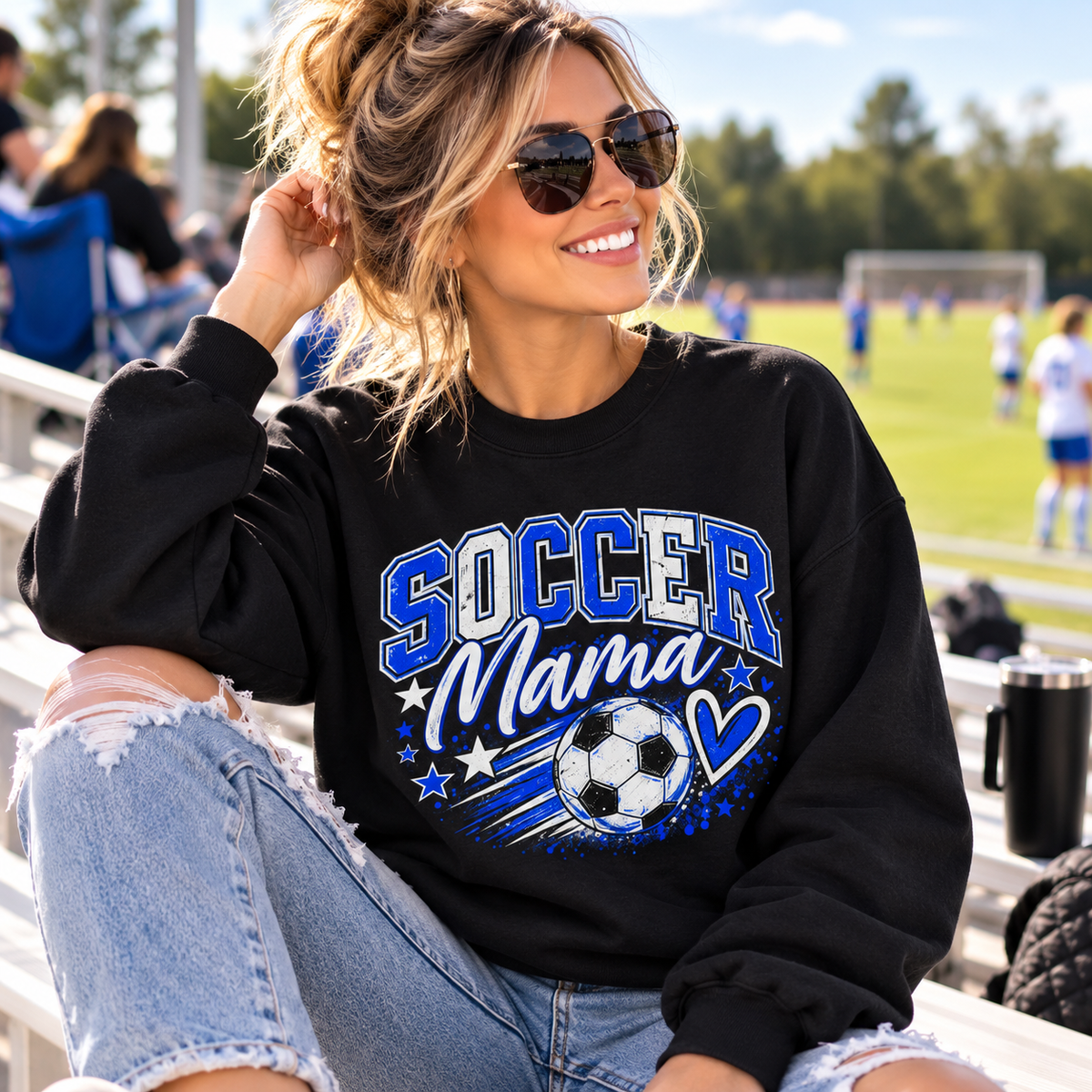 Soccer Mama Softstyle Sweatshirt – Women's Soccer Crewneck