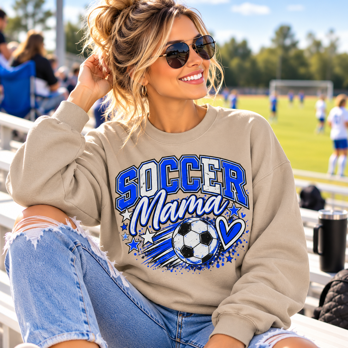 Soccer Mama Softstyle Sweatshirt – Women's Soccer Crewneck