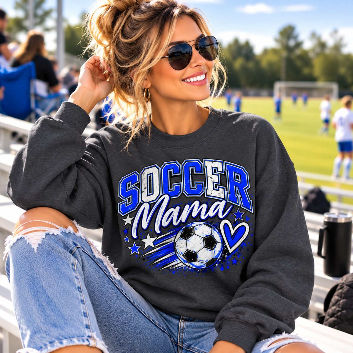 Soccer Mama Softstyle Sweatshirt – Women's Soccer Crewneck