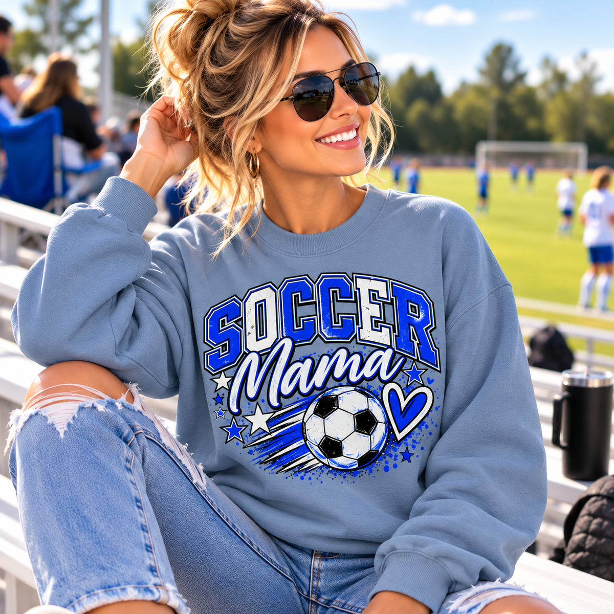Soccer Mama Softstyle Sweatshirt – Women's Soccer Crewneck