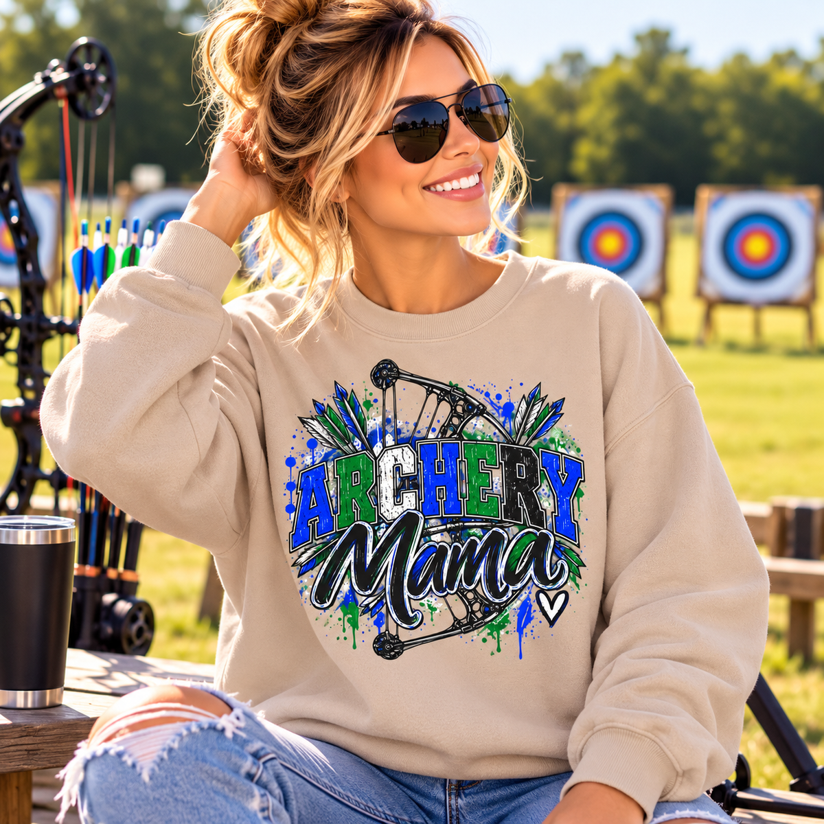 Archery Mama Softstyle Sweatshirt – Women's Bow & Arrow Crewneck