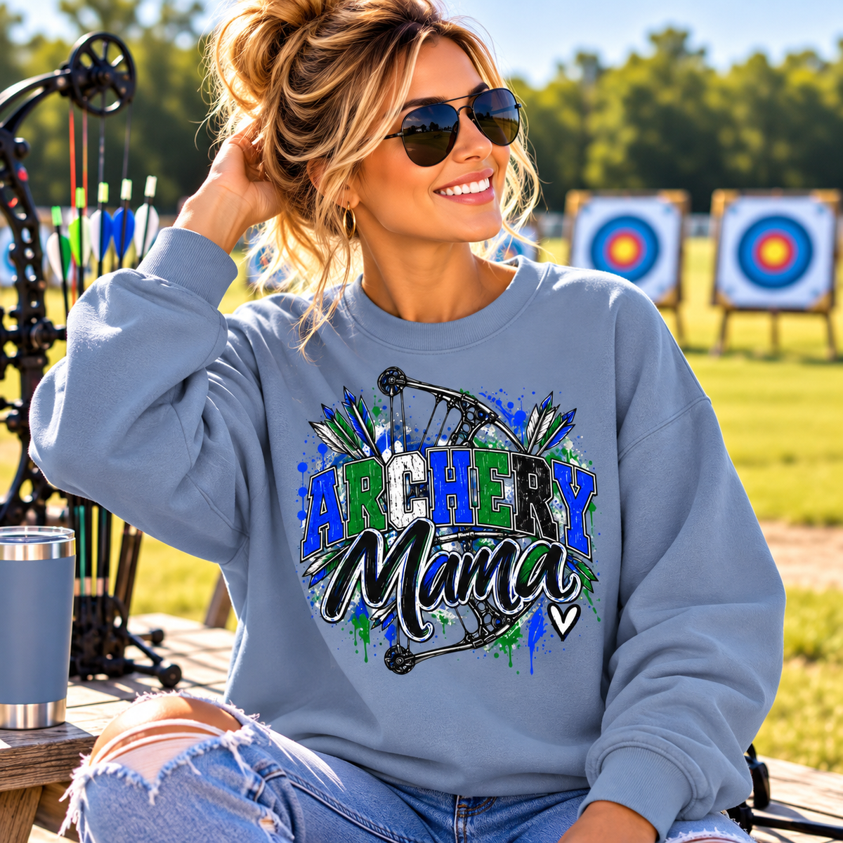 Archery Mama Softstyle Sweatshirt – Women's Bow & Arrow Crewneck