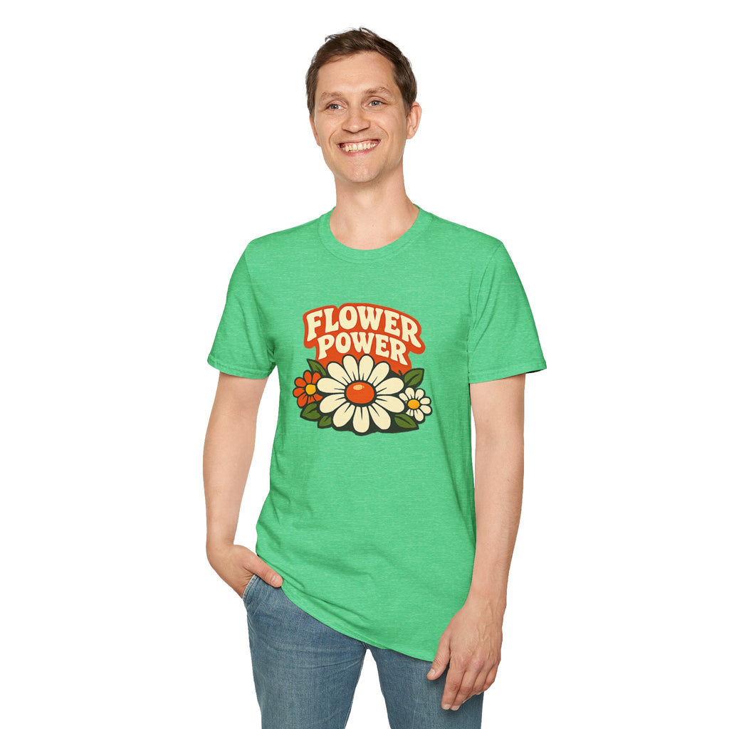Retro Flower Power Graphic T-Shirt — Vintage 60s Floral Vibe