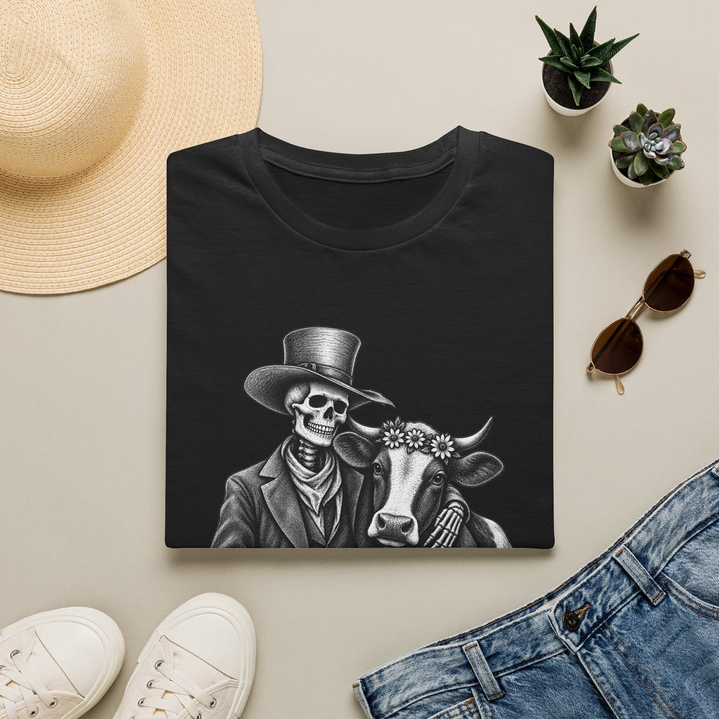 Til Death Do Us Farm – Skeleton & Cow Funny Farm Tee 💀🐄