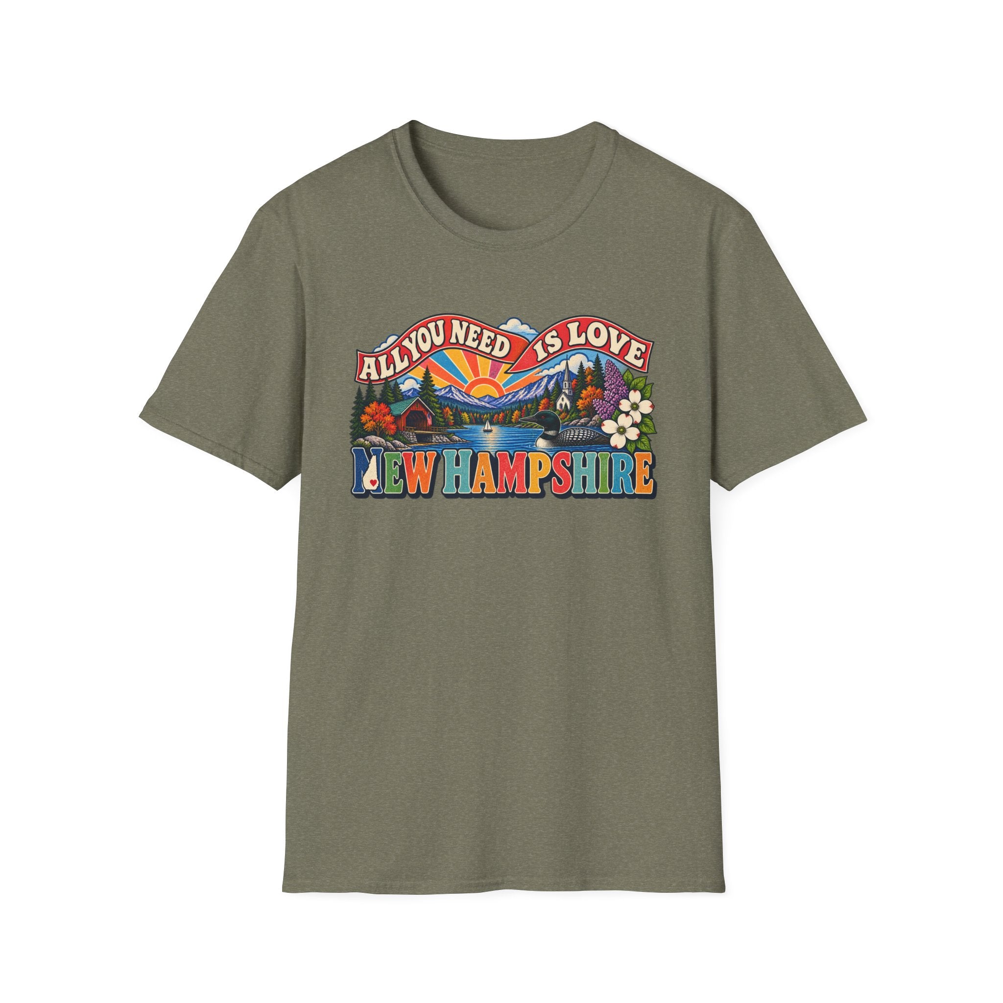 New Hampshire Retro 'All You Need Is Love' T-Shirt