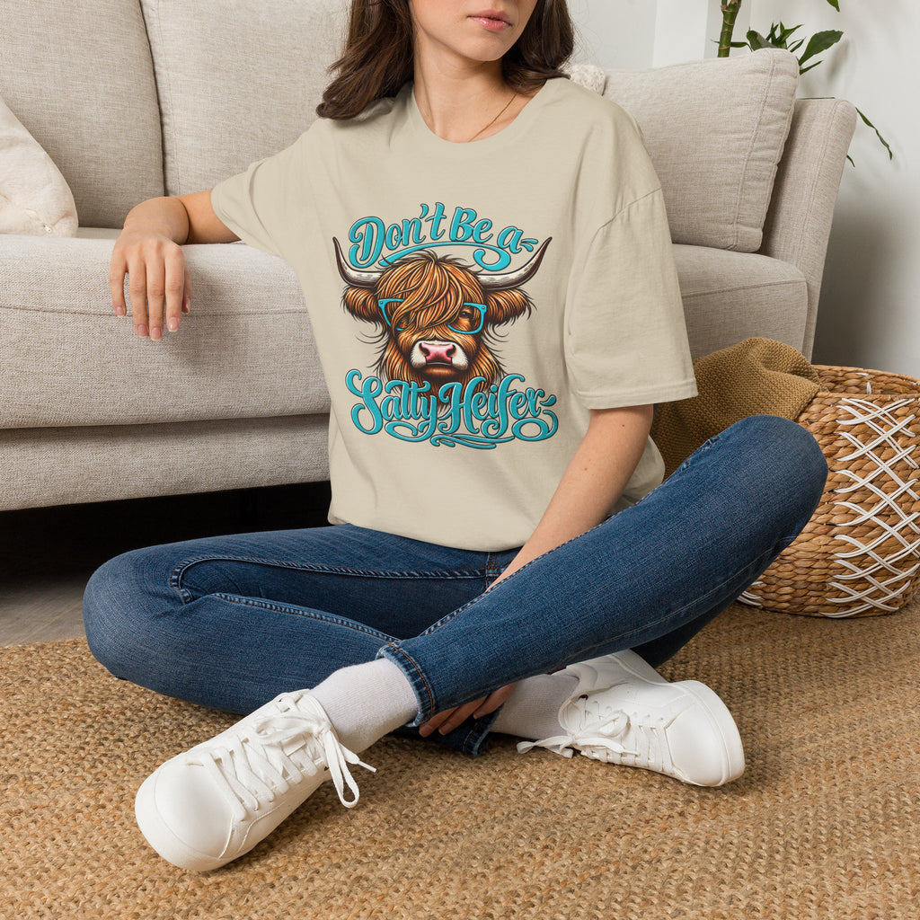 Don’t Be a Salty Heifer – Funny Highland Cow Graphic Tee