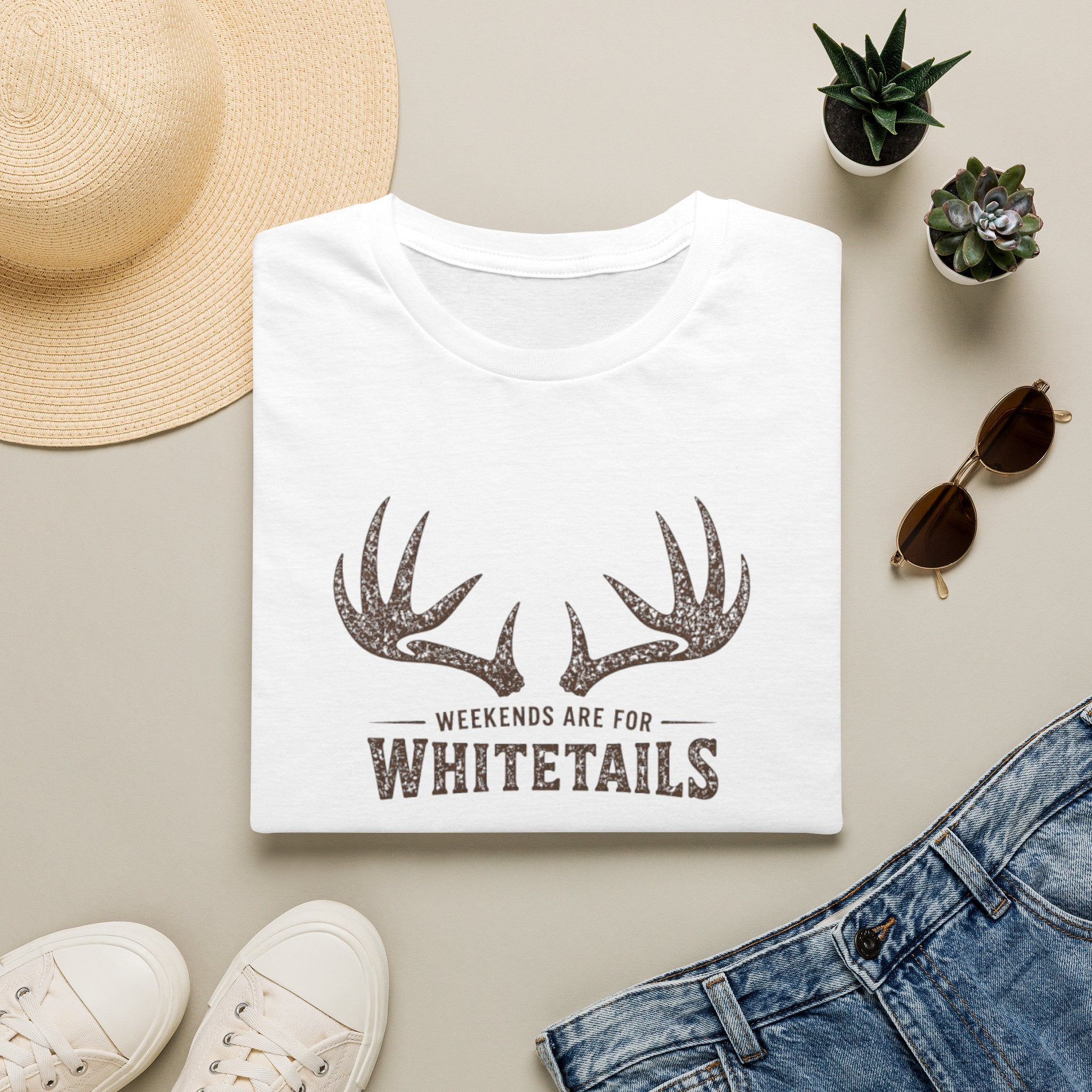Whitetails Antler Tee — "Weekends Are For Whitetails" Hunting T‑Shirt