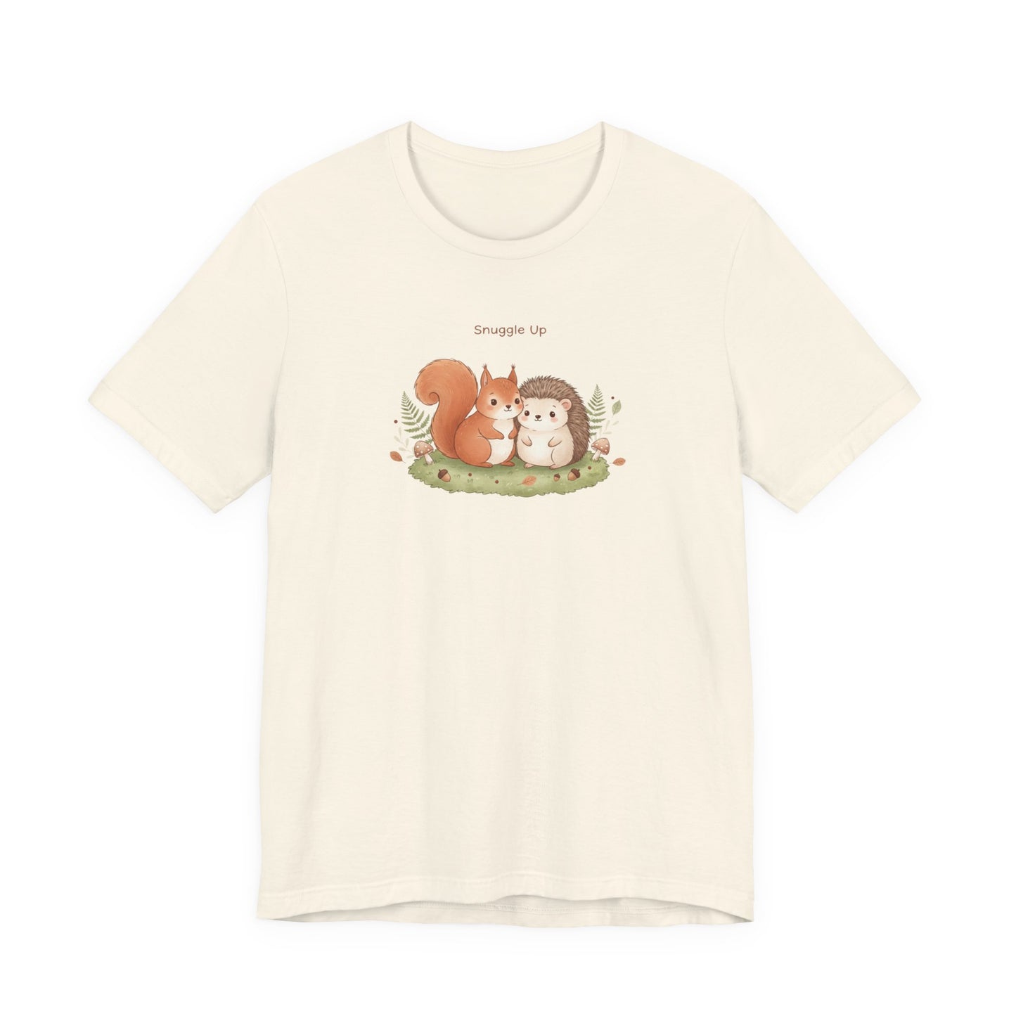 Cute Squirrel & Hedgehog Illustration Tee | cute animal illustration, winter forest art