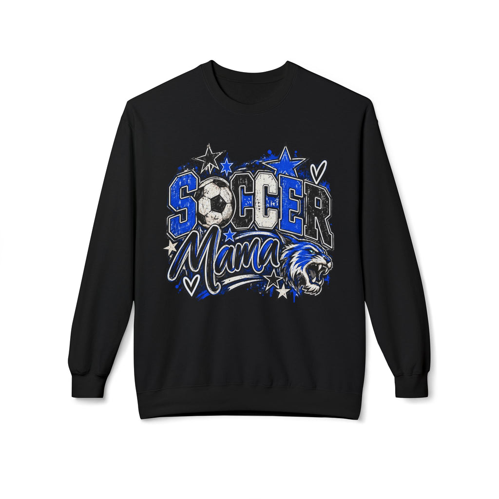 Soccer Mama Softstyle Sweatshirt – Women's Soccer Crewneck with Wildcat Design