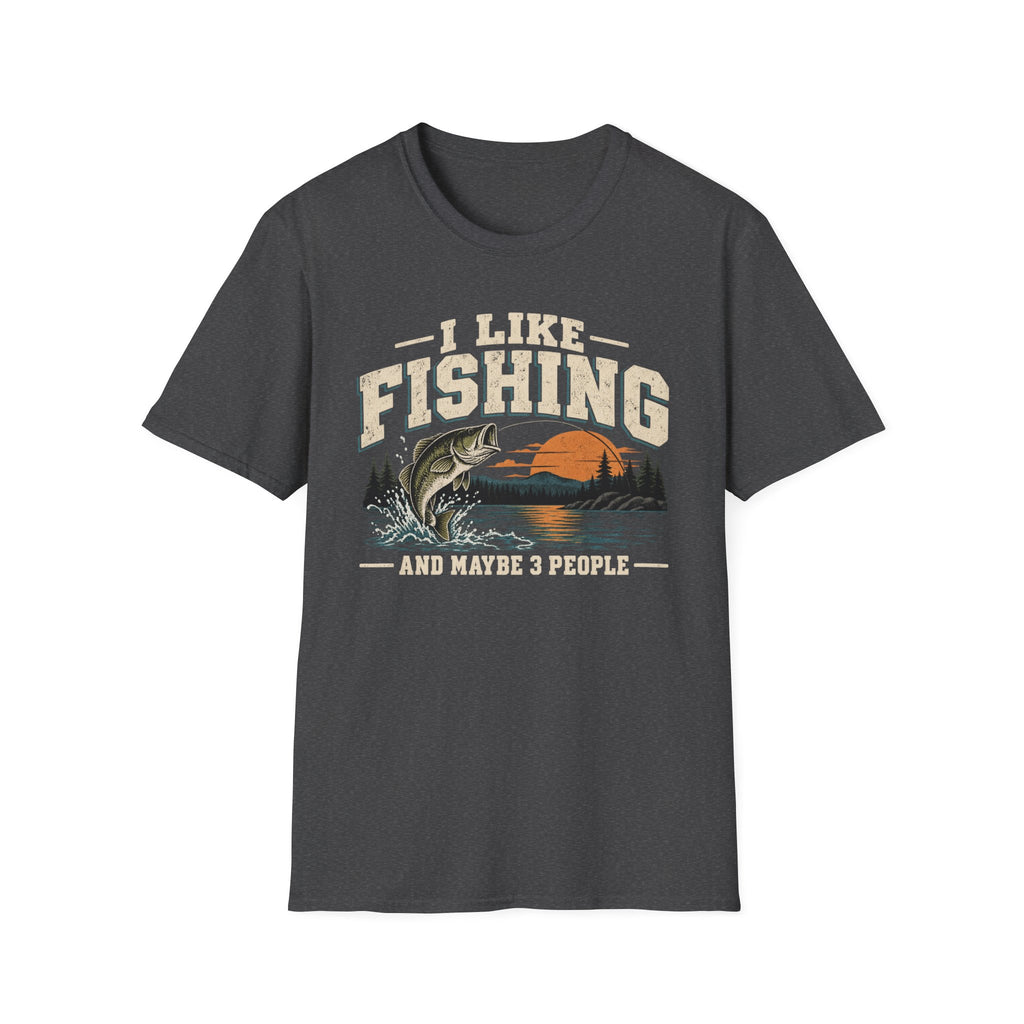 I Like Fishing and Maybe 3 People – Funny Fishing Graphic Tee
