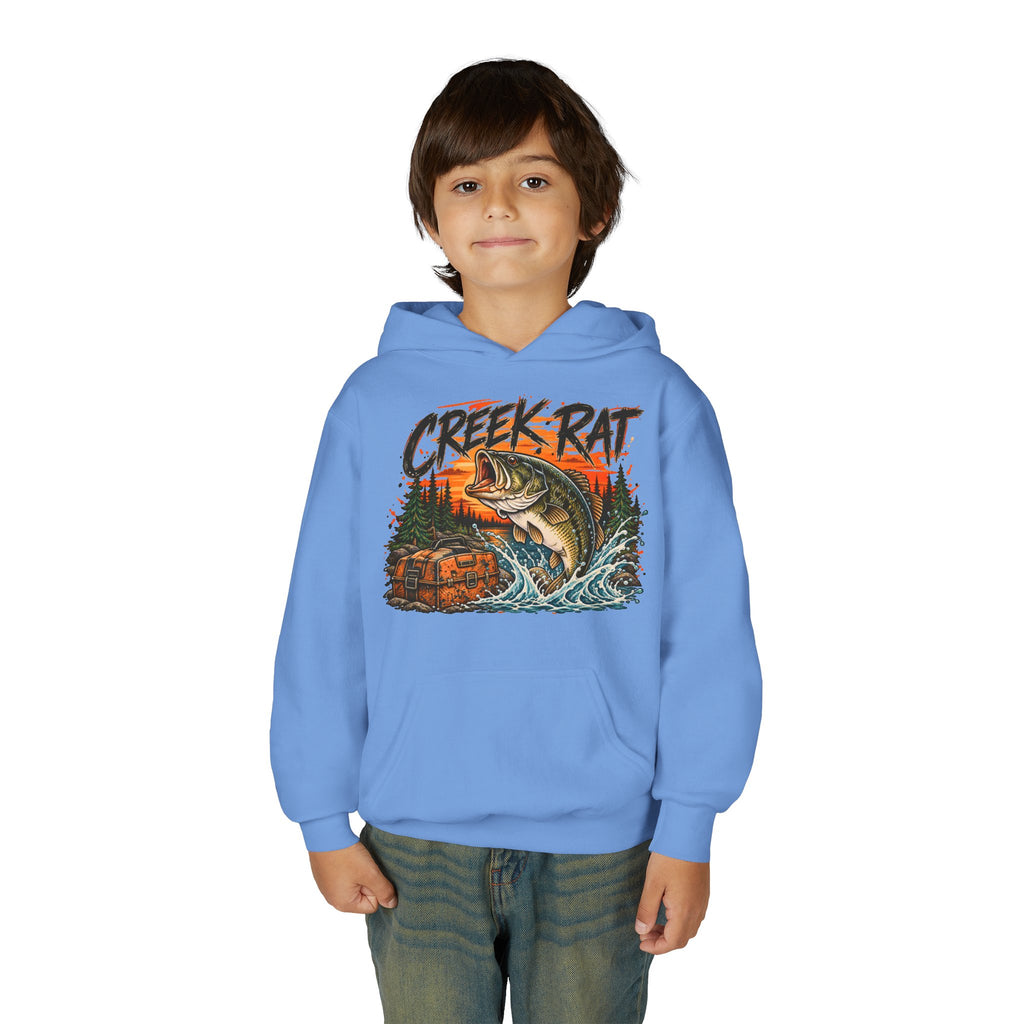 Creek Rat Bass Fishing Kids Hoodie