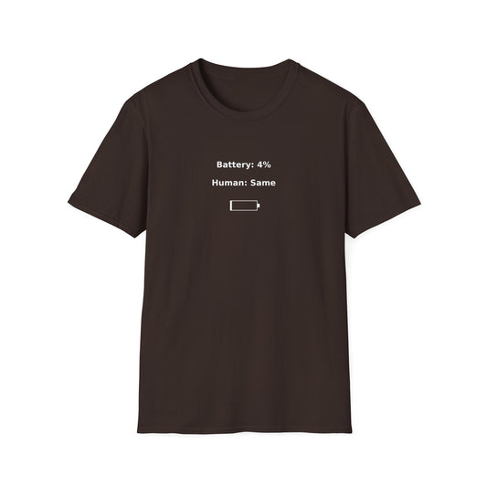 Low Battery T-Shirt — Funny Energy Saver Tee