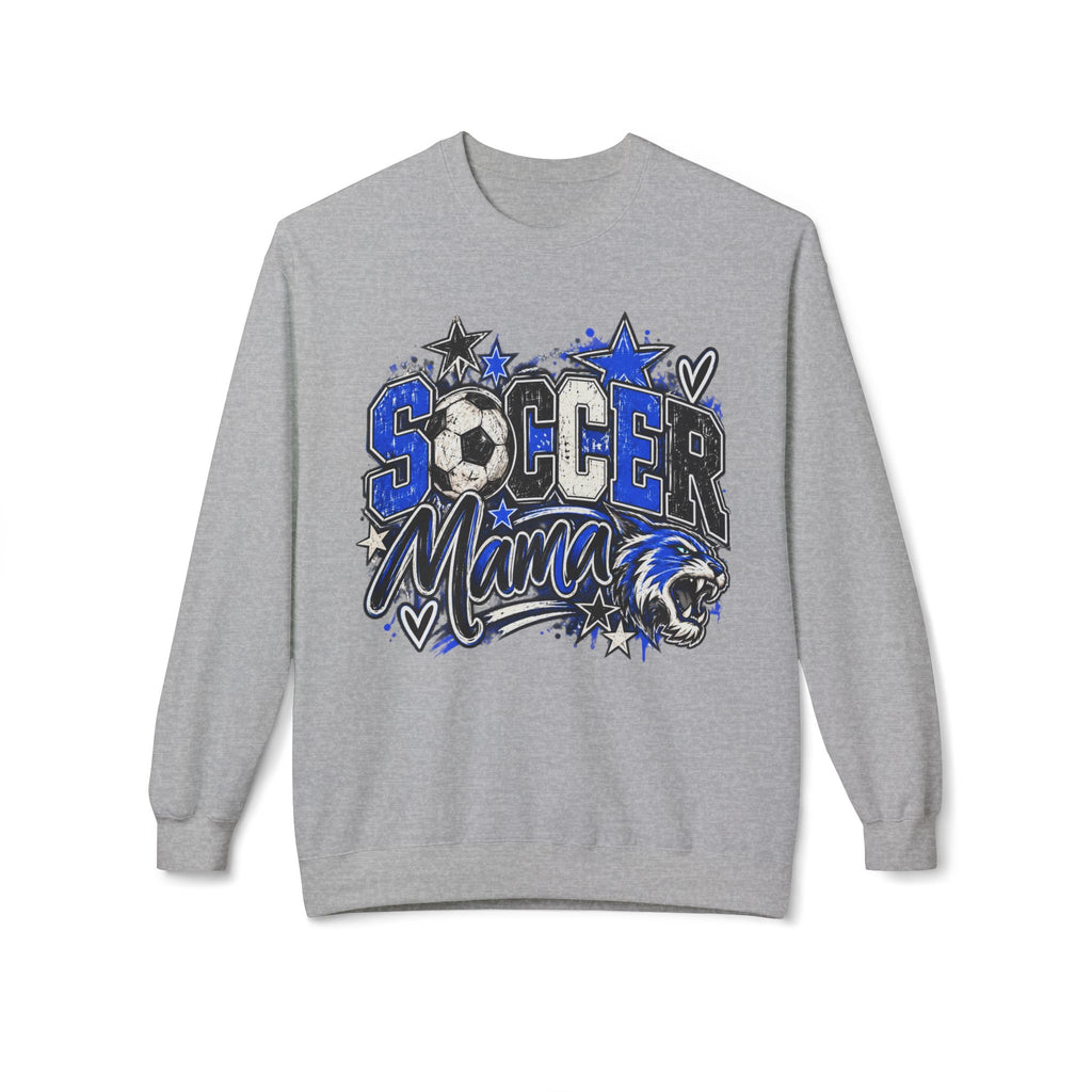 Soccer Mama Softstyle Sweatshirt – Women's Soccer Crewneck with Wildcat Design